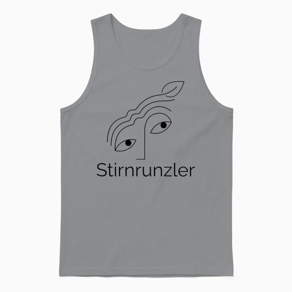 Stirnrunzler Leaf (black) Unisex Tank Top in Sport Grey