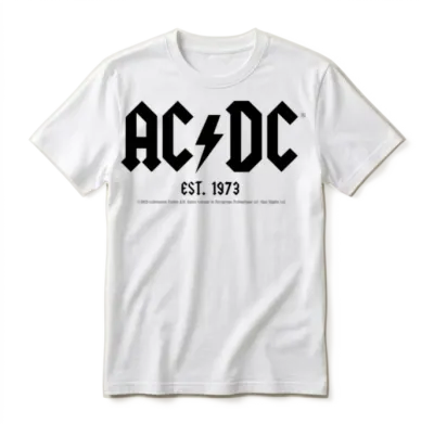 Ac/dc Black Logo Est. 1973 Unisex T-Shirt - White