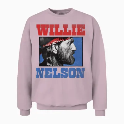 Official Willie Nelson Bandana Unisex Sweatshirt - Light Pink