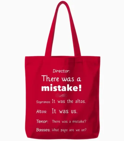 Funny Choir Director Soprano Alto Tenor Bass Tote Bags - Red