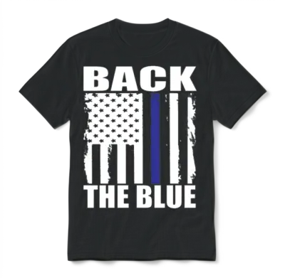 Back the Blue Thin Blue Line American Unisex T-Shirt - Black