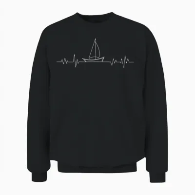 Segeln Herzschlag Segelboot Segler Unisex Sweatshirt - Black