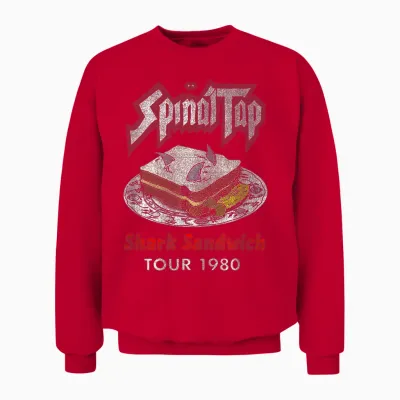 Vintage Shark Sandwich Distressed Spinal Tap Funny Design Unisex Sweatshirt - Red
