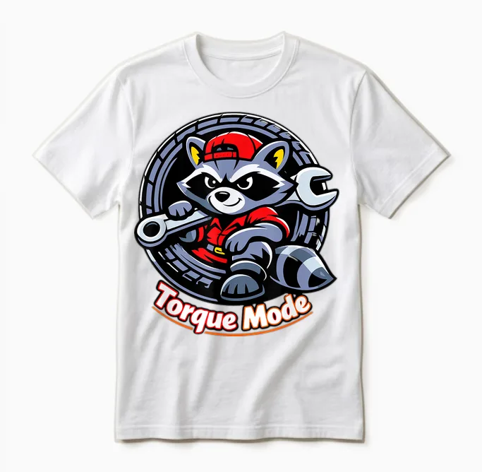 Design Graphique De Pneu De Mécanicien Raton Laveur Unisex T-Shirt in White