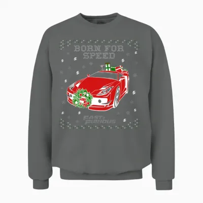 Fast and Furious Dom Born for Speed Ugly Christmas Unisex Sweatshirt - Graphite Heather
