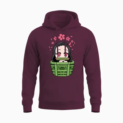 Vaporwave Aesthetic Sad Anime Japanese Animation Lover Girl T-Shirt, Black Unisex Hoodie - Maroon