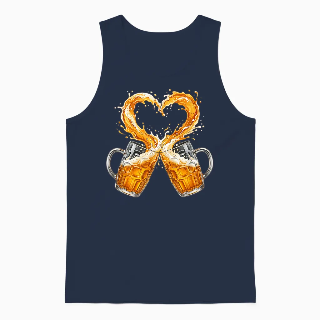 Bier T-Shirt Herren Trachtenshirt Männer Geschenk Bier Sauf Unisex Tank Top in Navy