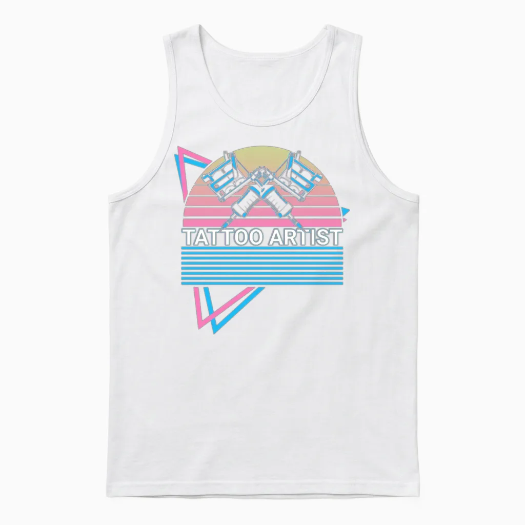 Tattoo Artist Retro Unisex Tank Top in White