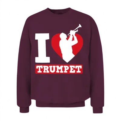 I Love Trumpet Funny Trumpet Player Gift Unisex Sweatshirt - Maroon