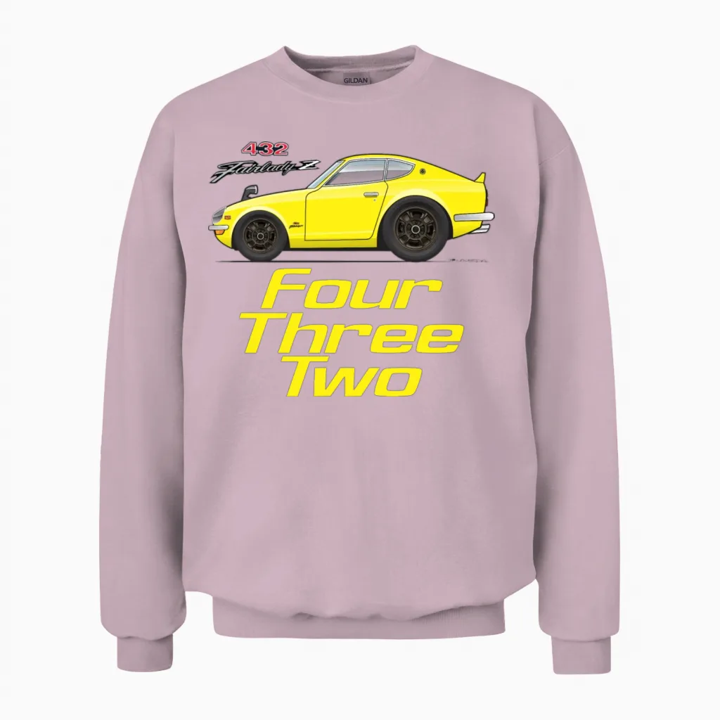Four Yellow Unisex Sweatshirt in Light Pink