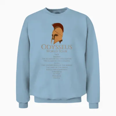 Odysseus World Tour - Ancient Greek Epic Mythlogy Unisex Sweatshirt - Light Blue