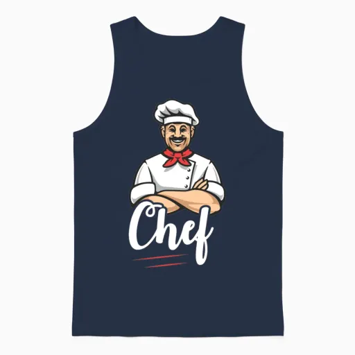 Funny Restaurant Chef Unisex Tank Top - Navy