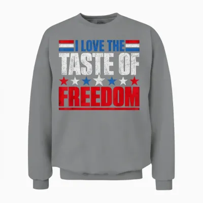 I Love the Taste of Freedom Couple Matching Patriotic Fourth Unisex Sweatshirt - Sport Grey