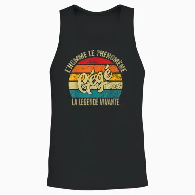 Gegé Gift Personalized Humor Man the Legend Living Unisex Tank Top - Black