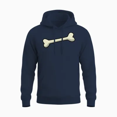 Dog Bone, Black White, Comic, Kids, Dog Lover Unisex Hoodie - Navy