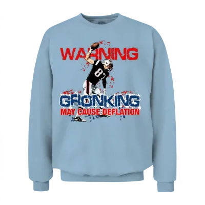 Warning Gronking May Cause Deflation Unisex Sweatshirt - Light Blue
