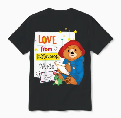 The Adventures of Paddington Bear Letters Unisex T-Shirt - Black