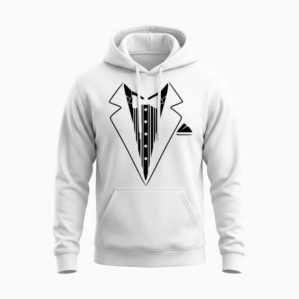 Tuxedo Jacket Costume - Halloween Unisex Hoodie in White