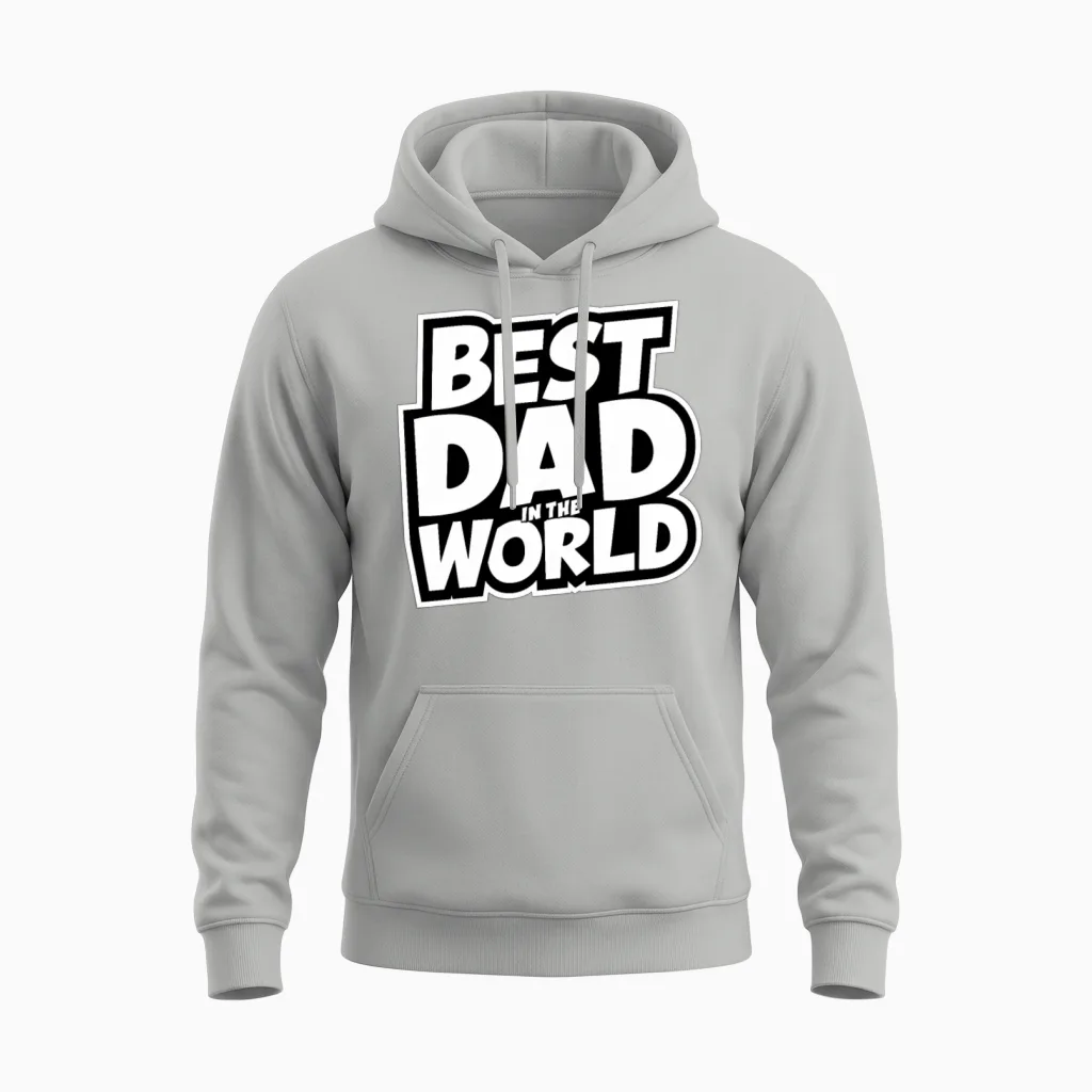 Father's Day the Best Dad in the World Unisex Hoodie in Ash