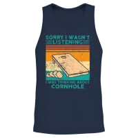 Funny Cornhole Unisex Tank Top - Navy – 2