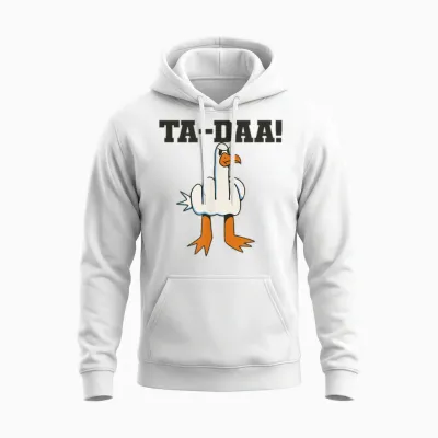 Möwe Mittelfinger Stinkefinger Frech Süß Unisex Hoodie - White