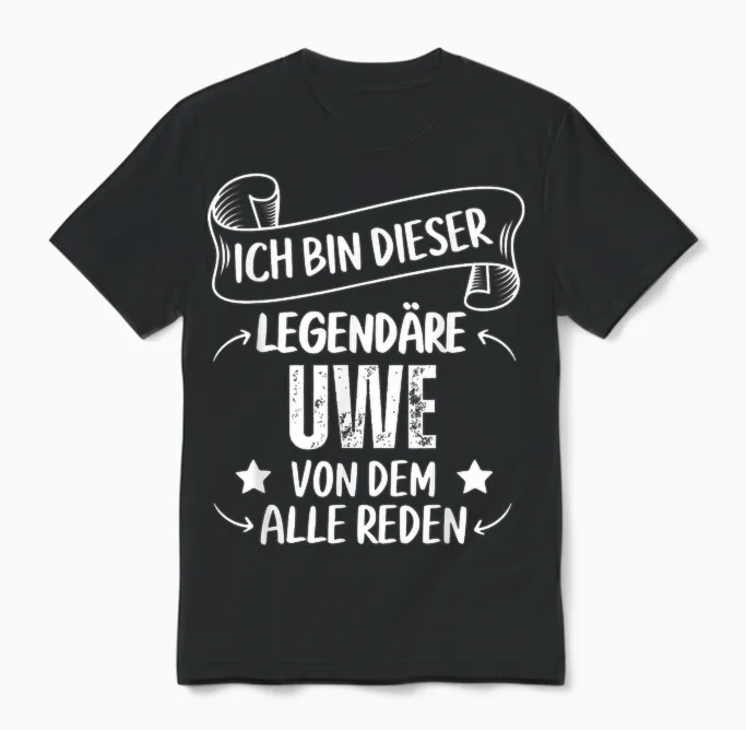 Ich Bin Dieser Legendäre Uwe Von Dem Alle Reden Unisex T-Shirt in Black