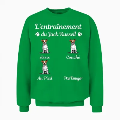 Jack Russell Funny Funny Gift Woman Man Jack Russell Unisex Sweatshirt - Irish Green