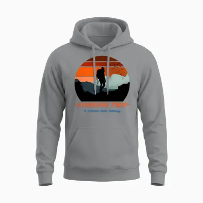 A Hiking Trip Adventure Hiking Unisex Hoodie - Sport Grey