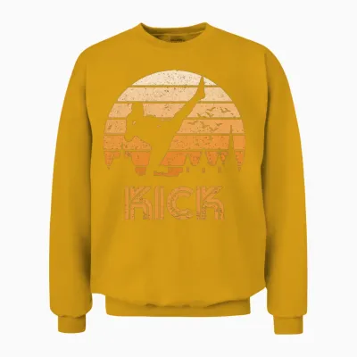 Retro Kick Boxer Guy Unisex Sweatshirt - Gold