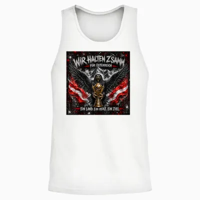 Wir Halten Z´samm Für österreich Ein Land Ein Herz Ein Ziel Unisex Tank Top - White