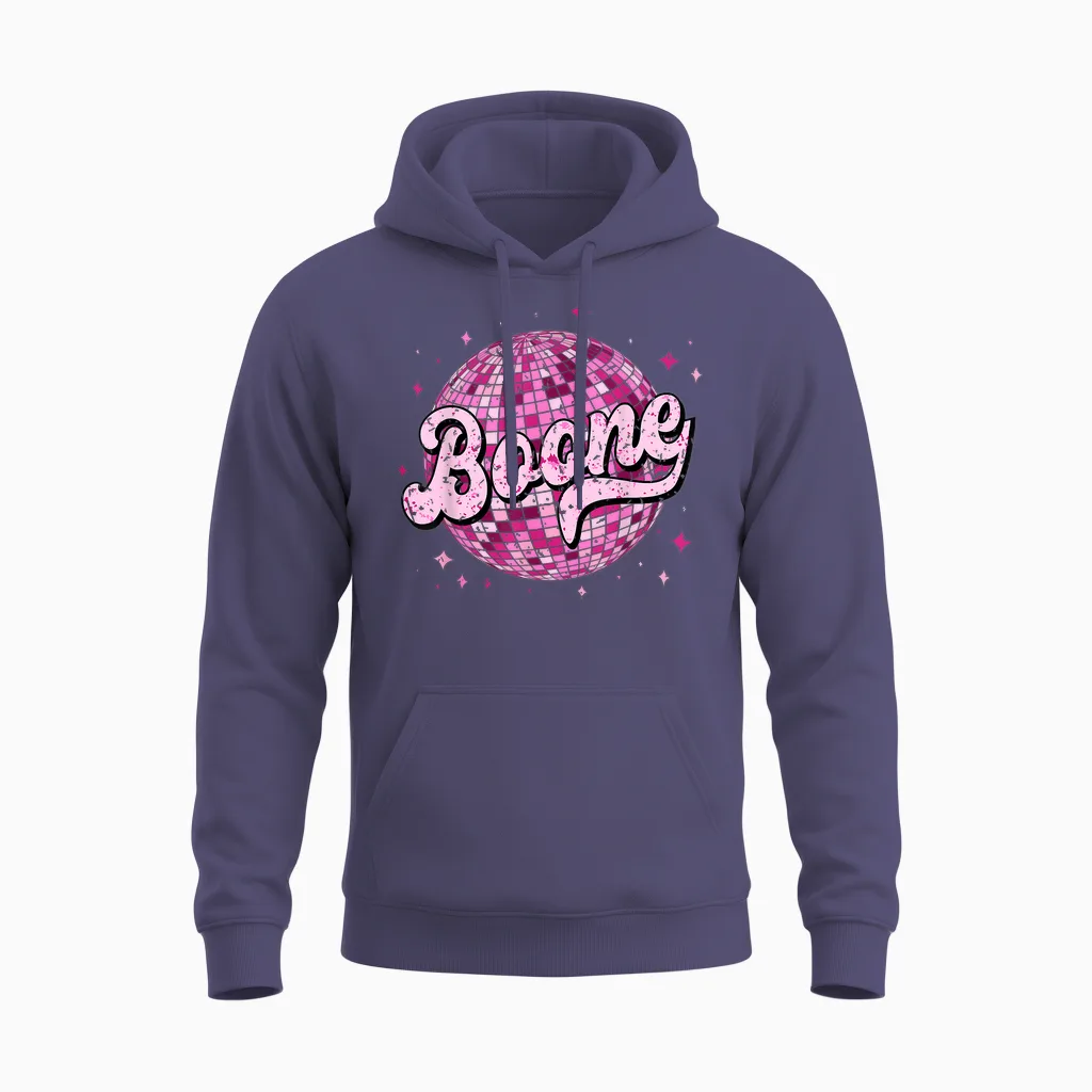 Retro Boone First Name I Love Boone 80's Vintage Unisex Hoodie in Heather Sport Dark Navy