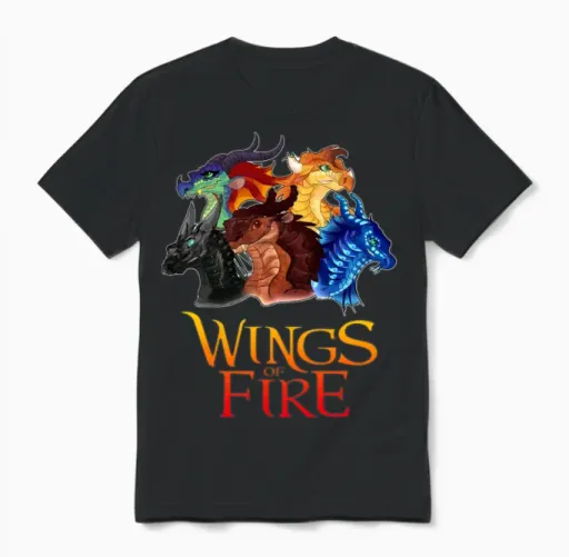 All Together Love Dragons Graphic Wings of Fire Unisex T-Shirt in Black