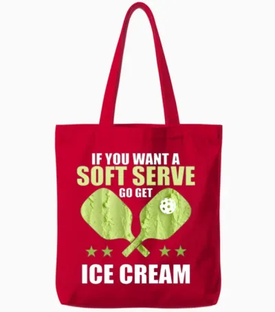 Funny Pickleball T-Shirt - Soft Serve Ice Cream Tote Bags - Red