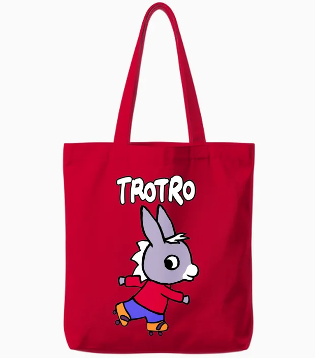 Trotro : Aventure D'apprentissage Mignon Petit âne Manche Longue Tote Bags in Red