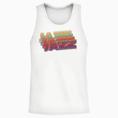Jazz Retro Unisex Tank Top - White