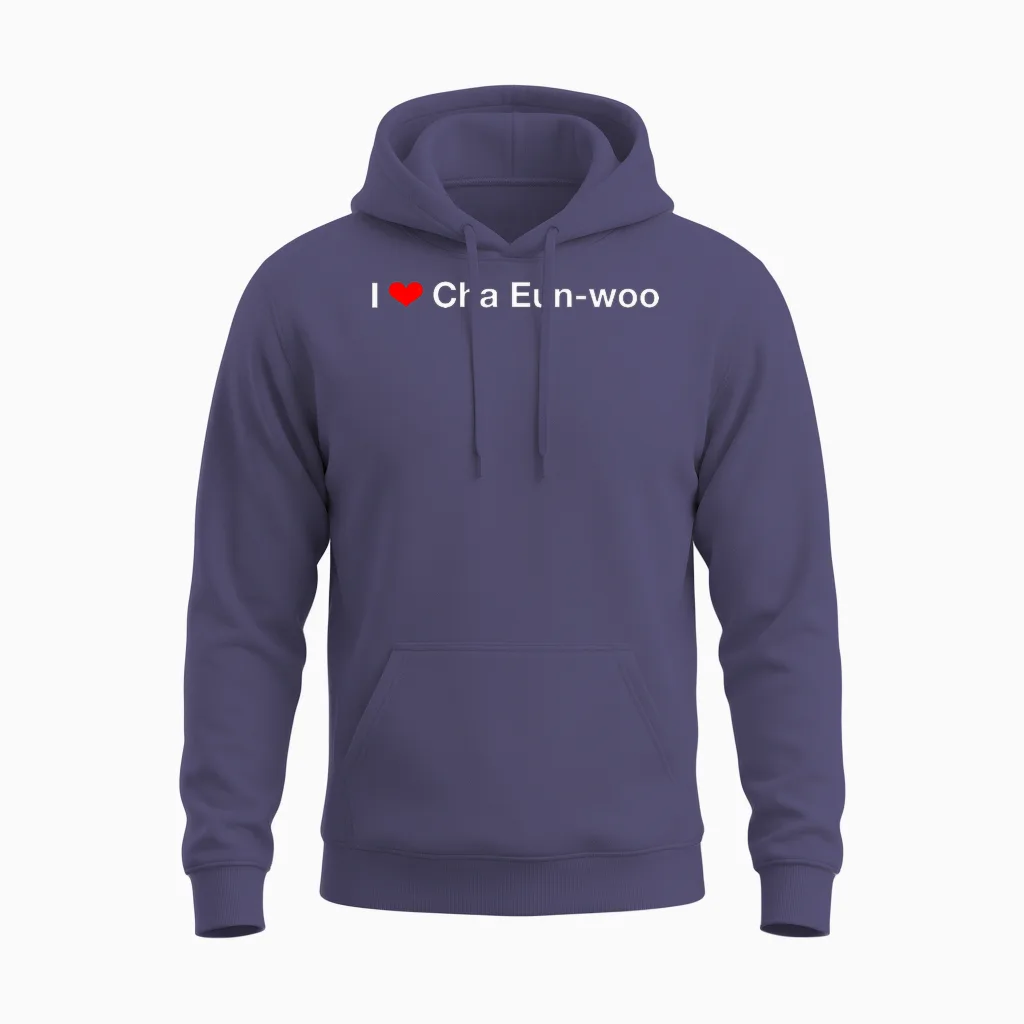 Dans Le Cœur, Cha Eun-Woo T-Shirt Haut De Gamme Unisex Hoodie in Heather Sport Dark Navy