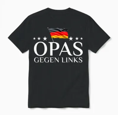 Grandpa Against Left Heimatliebe Germany T-Shirt, Black Unisex T-Shirt - Black