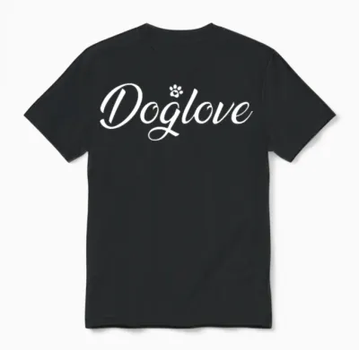 Dog Love with Dog Paw Unisex T-Shirt - Black