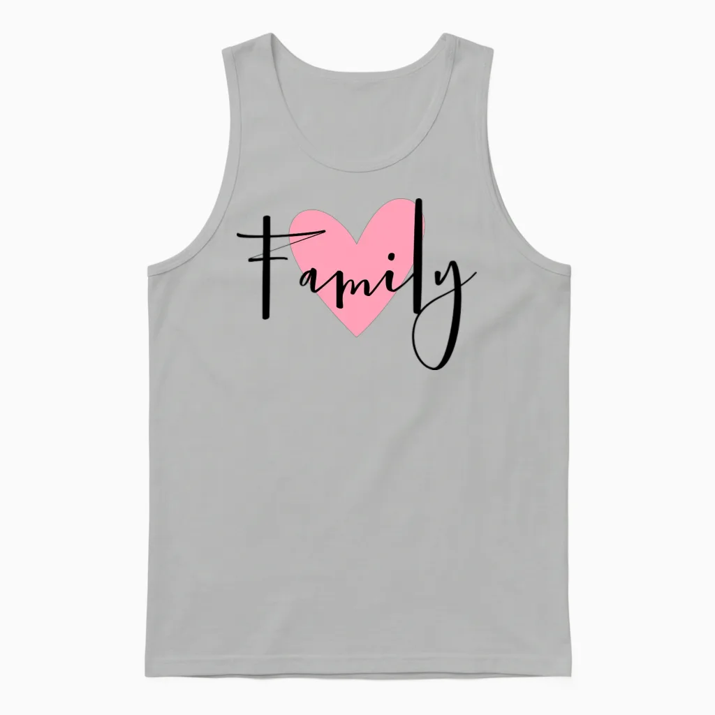 Family Heart Love Gift Idea Unisex Tank Top in Ash