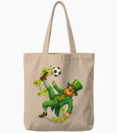 Soccer St Patricks Day Leprechaun Saint Patricks Boys Tote Bags - Natural