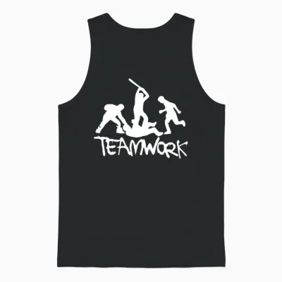 Teamwork Mens Funny Unisex Tank Top - Black