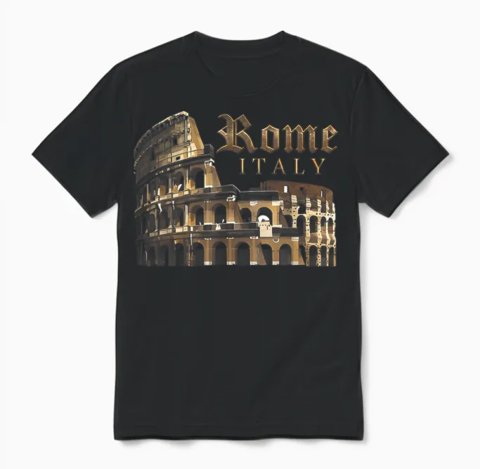 Retro Vintage Roma Italia Kolosseum Souvenirs Rom Italien Unisex T-Shirt in Black