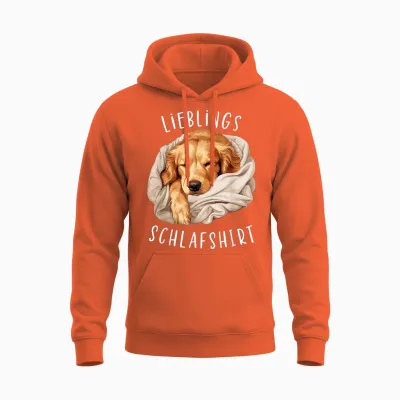 Dog Official Favourite Sleep Shirt Golden Retriever Unisex Hoodie - Orange