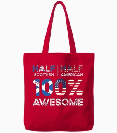 Born Scottish Scotland American Usa Citizenship Tote Bags - Red