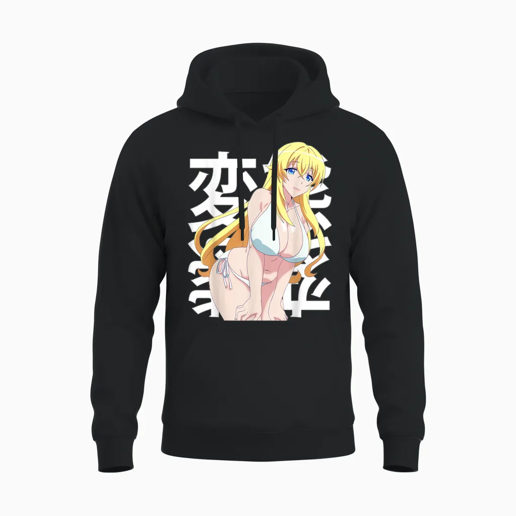 Anime Beautiful Lewd Mommy Waifu Otaku Manga Japonais Weeb Unisex Hoodie in Black