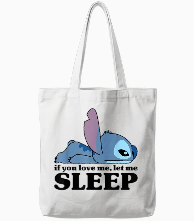 Lilo & Stitch - Sleepy Stitch Tote Bags in White