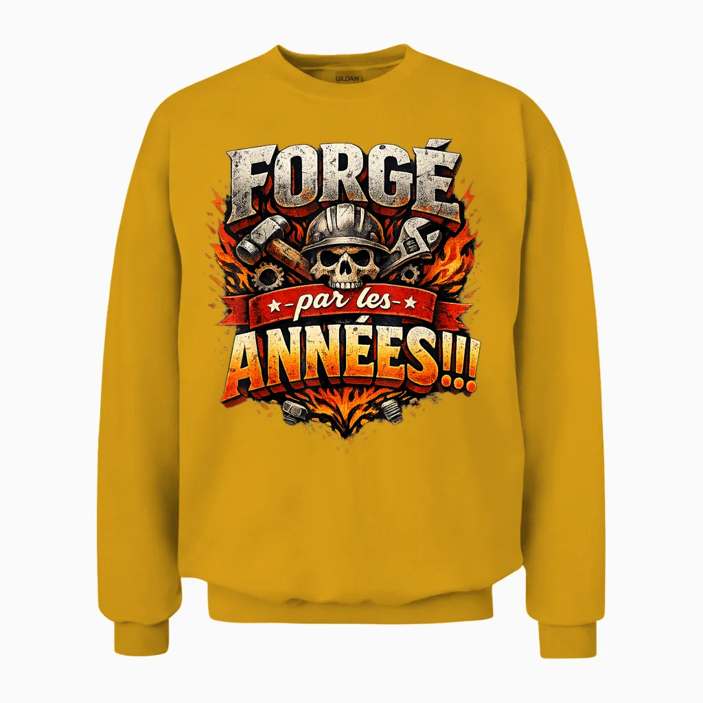 Cadeau Anniversaire Homme Original Forgé Par Les Années Unisex Sweatshirt in Gold