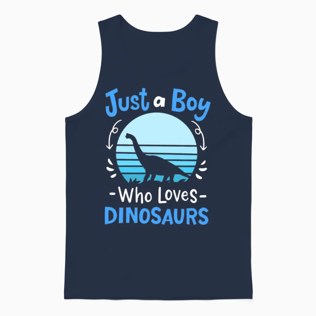 Dinosaurs Dinosaur Lover Retro Unisex Tank Top in Navy