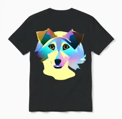 Abstract Collie Dog, Dogs, Pet Lovers Unisex T-Shirt - Black