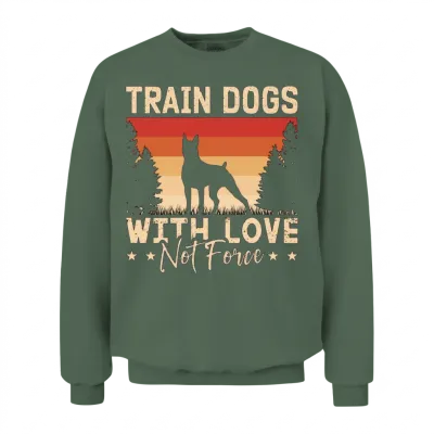 Service Dog Trainer Train Dogs with Love Dog Owner Unisex Sweatshirt - Military Green
